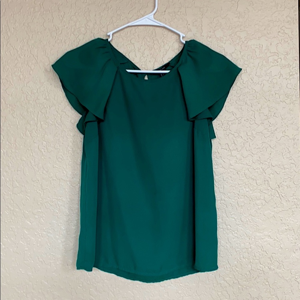 Green Short Sleeve Blouse